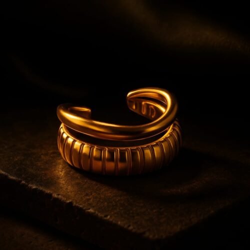 Vakhduci LineAura 18K Gold-Plated Adjustable Open Ring