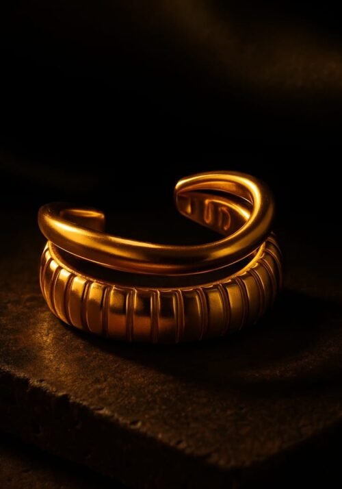 Vakhduci LineAura 18K Gold-Plated Adjustable Open Ring