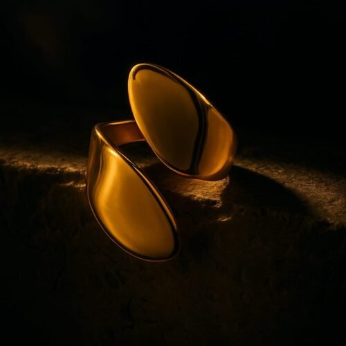 Vakhduci LineAura Water Droplet Adjustable Open Ring