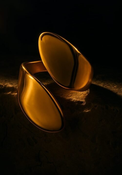 Vakhduci LineAura Water Droplet Adjustable Open Ring