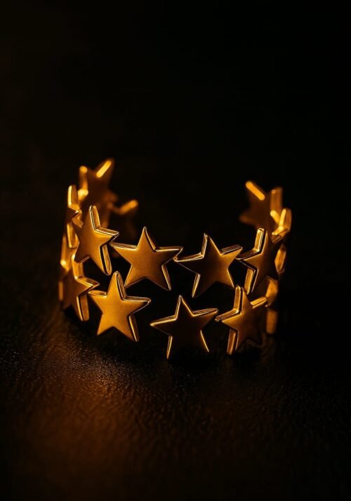 Vakhduci LineAura Star Adjustable Open Ring