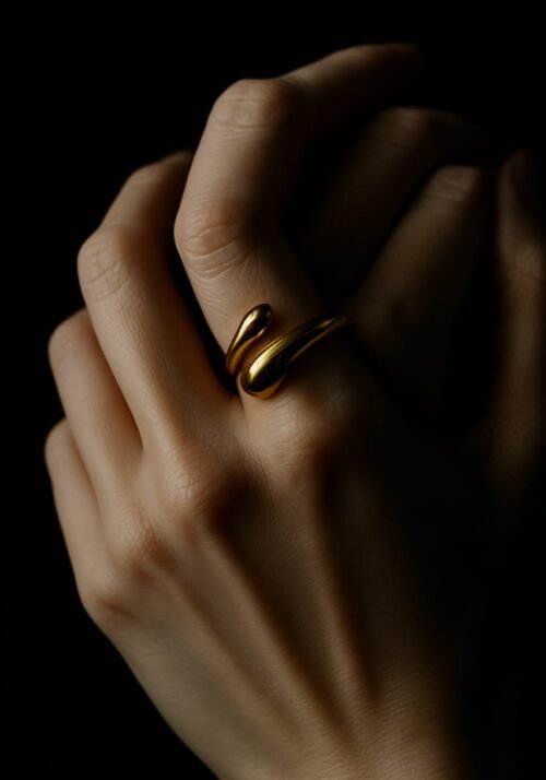 Vakhduci MetroGleam Gold‑Plated Stainless Ring