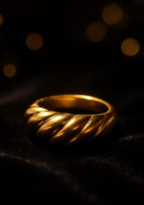 VAKHDUCI SpiralGlow Gold Ring