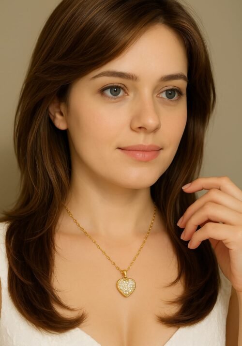 VAKHDUCI Golden Heartbeat Pendant Necklace