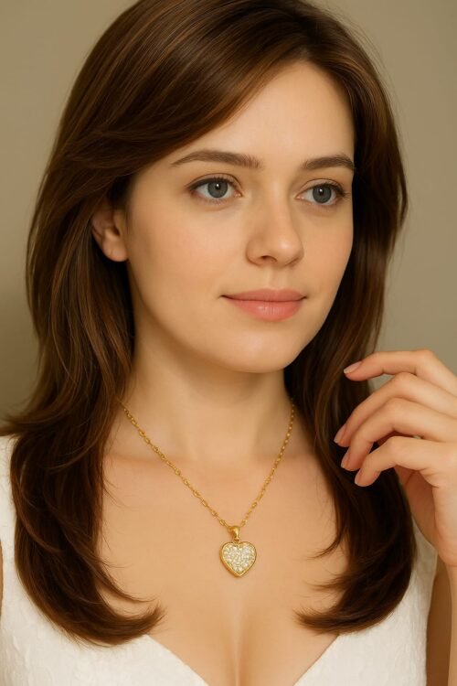 VAKHDUCI Golden Heartbeat Pendant Necklace