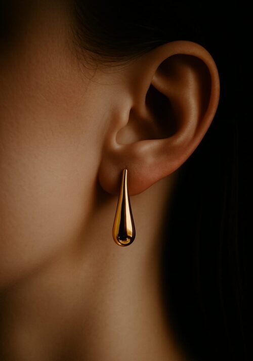 VAKHDUCI Vintage Aura Gold Water Drop Hook Earring