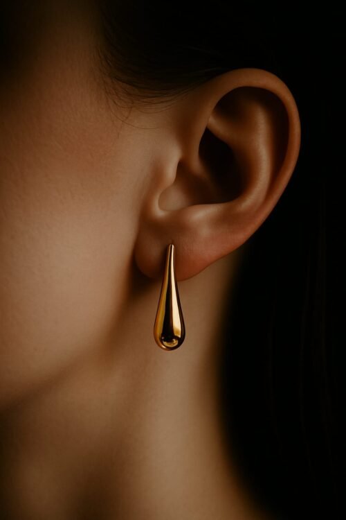 VAKHDUCI Vintage Aura Gold Water Drop Hook Earring