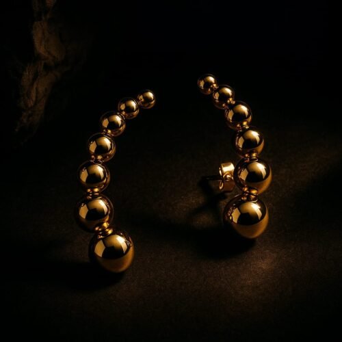 VAKHDUCI Golden Radiance Beaded Stud Earring