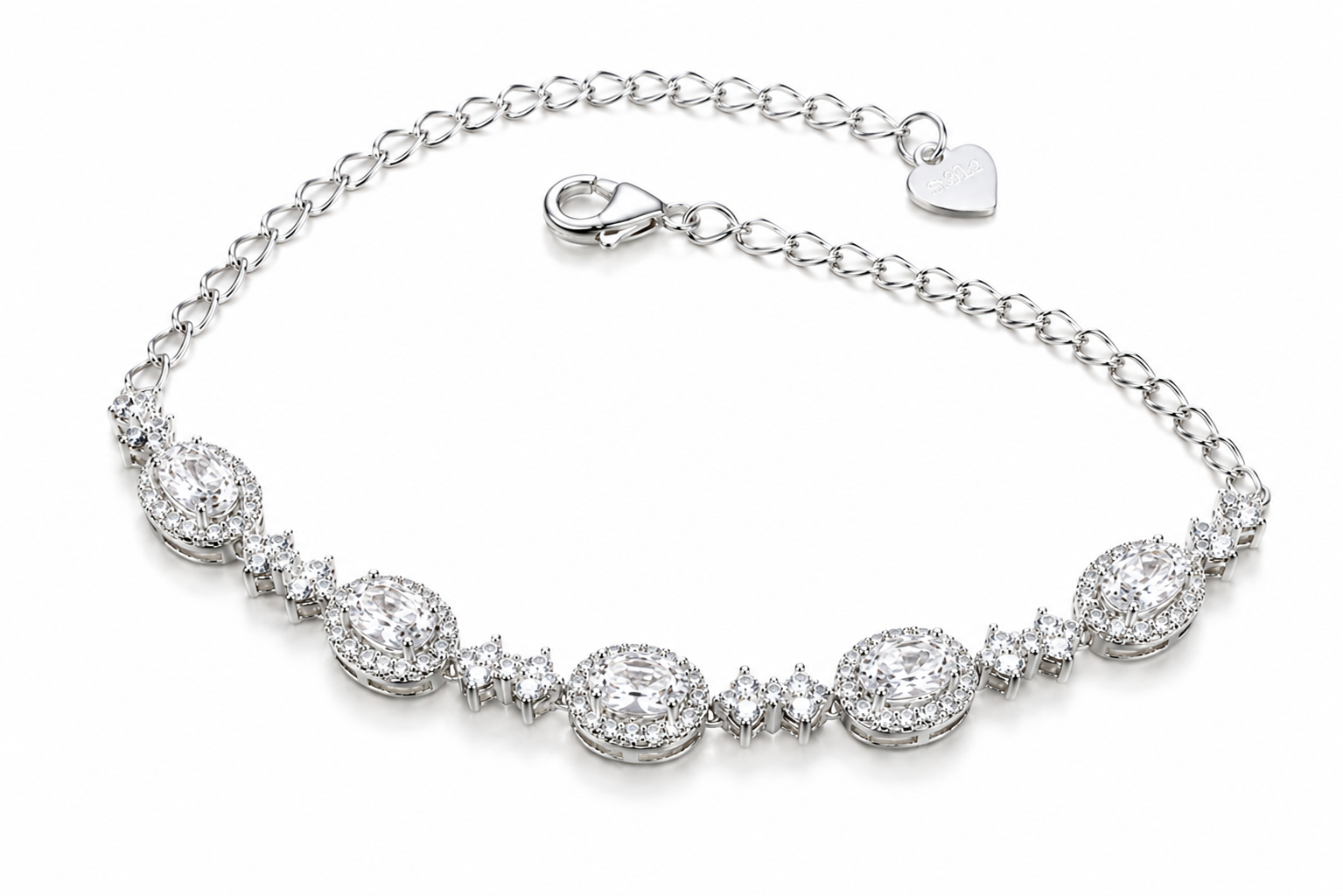 VAKHDUCI Luxurious 925 Sterling Silver Bracelet with March Birthstone Aquamarine Inlay - Image 3